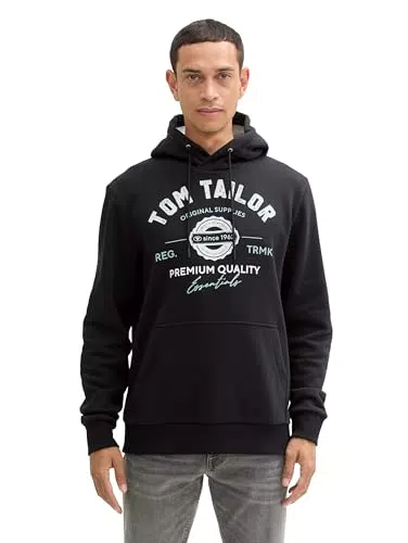 TOM TAILOR Herren Hoodie Sweatshirt mit Logo-Print, Modell 30463