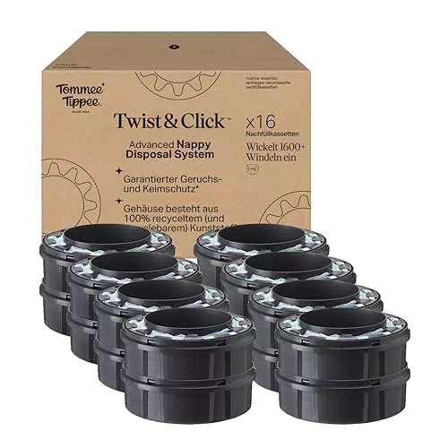 Tommee Tippee Twist & Click Windelbehälter mit Nachfüllkassetten für einfaches Nachfüllen