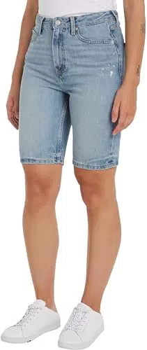 Tommy Hilfiger Damen Jeans Shorts Slim Fit, Blau, 28W