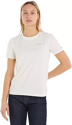 Tommy Hilfiger Damen T-Shirt Kurzarm Rundhalsausschnitt