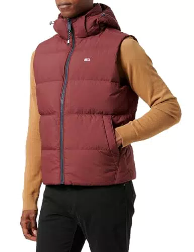 Tommy Jeans Herren Weste Essential Down Vest mit Kapuze