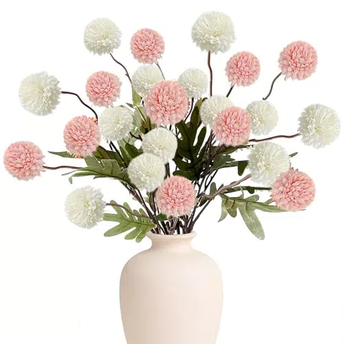 tyokas 6 Stück Kunstblume Hortensien Kunstblumen Seidenblumen Chrysanthemen Herbst Dekoration Geeignet für Hausgartenpartys