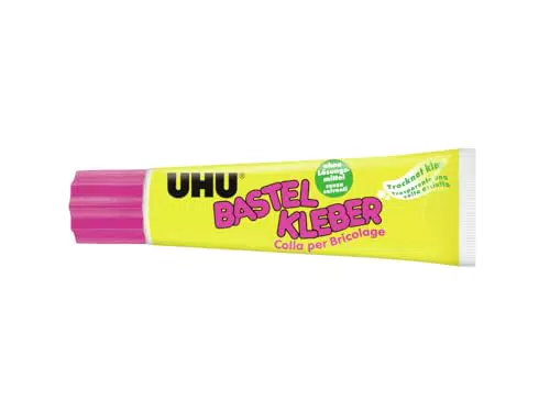 UHU Bastelkleber Standtube, Lösungsmittelfreier Weißleim zum Basteln und kreativen Gestalten