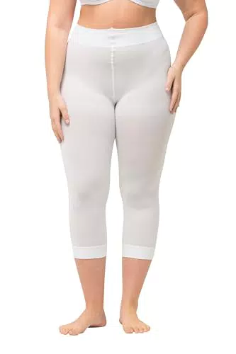 Ulla Popken Damen Strumpf-Capri, blickdichte Strumpfhose, 80 den