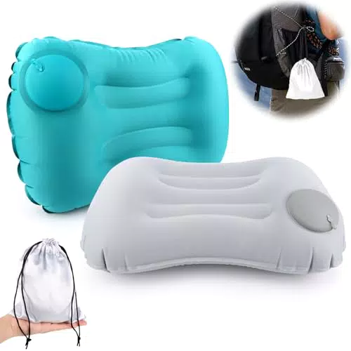 Ultraleicht Camping Kopfkissen Leichtes Reisekissen Aufblasbares Kopfkissen Luftkissen Nackenkissen Aufblasbare Camping Kissen-Camping Pillow für Camping