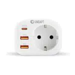 Unidapt 20W USB C Ladegerät, Schnellladefunktion Adapter Steckdose mit 3 USB