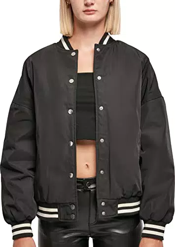 Urban Classics Damen Ladies Oversized Recycled College Jacket Jacke