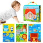 URMYWO stoffbuch baby, Baby Spiegel Spielzeug mit Knisterbuch