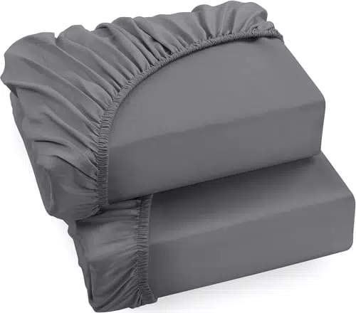 Utopia Bedding Spannbettlaken aus gebürsteter Mikrofaser - 90x200cm - Grau - Tiefe Tasche 35cm