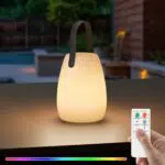 uuffoo Outdoor Akku Lampe Tragbare Kabellos Dimmbare Tischlampe Wiederaufladbares Wasserdichtes 8 Farben LED Außen Tischleuchte für Tisch Bar Terrasse ostern BBQ dekoration