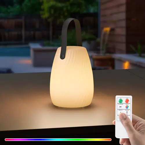 uuffoo Outdoor Akku Lampe Tragbare Kabellos Dimmbare Tischlampe Wiederaufladbares Wasserdichtes 8 Farben LED Außen Tischleuchte für Tisch Bar Terrasse ostern BBQ dekoration