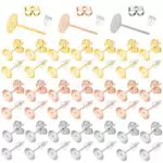 UZSUZZ 800 Stück Ohrstecker Rohlinge, Ohrringe Edelstahl Ohrstecker Selber Machen