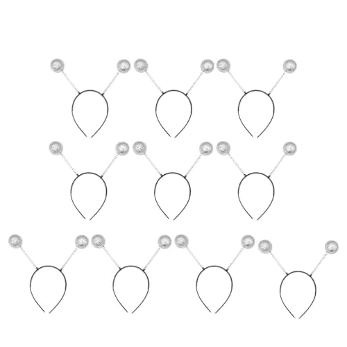 VALICLUD Antenne Stirnband Kreative Ant Head Hoop Tier Haarbänder für Erwachsene Kinder Weihnachten Xmas Neujahr Maskerade Party Schmetterling Kostüm Zubehör 10 Stück Schwarz Silber