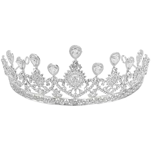 VALICLUD Strass Kristall Krone Brautkrone Hochzeit Tiara Haarschmuck für Hochzeitswettbewerb Geburtstag Abschlussball