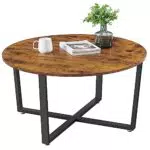 VASAGLE Runder Couchtisch, Wohnzimmertisch, Industriestil