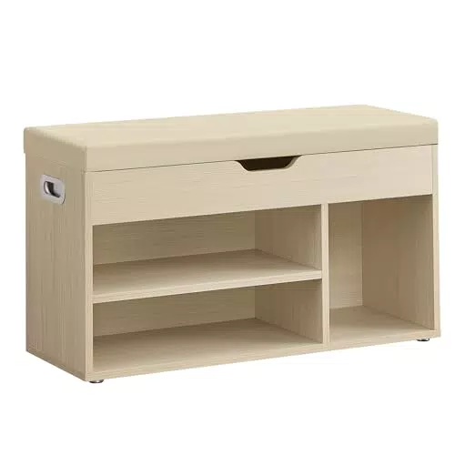 VASAGLE Schuhbank mit Sitzfläche, Sitzbank mit Stauraum