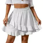 Vcindai Damen Sommerrock Kurz Rüschen Rock Layered Skirt Minirock
