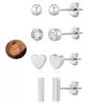 VEEDOFA Silber Ohrstecker, Hypoallergene 925 Sterling Silber Ohrstecker für Frauen