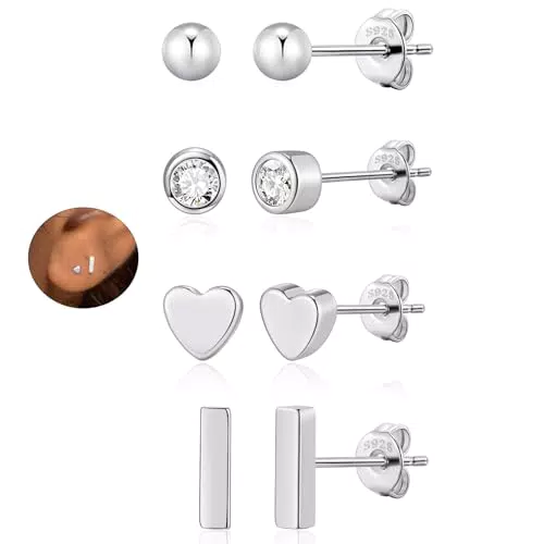 VEEDOFA Silber Ohrstecker, Hypoallergene 925 Sterling Silber Ohrstecker für Frauen