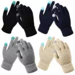 VEGCOO Winter Touchscreen Handschuhe, Damen Winter Strickhandschuhe