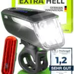 VELMIA Fahrradlichter Set StVZO zugelassen mit besonders starker Ausleuchtung und 8