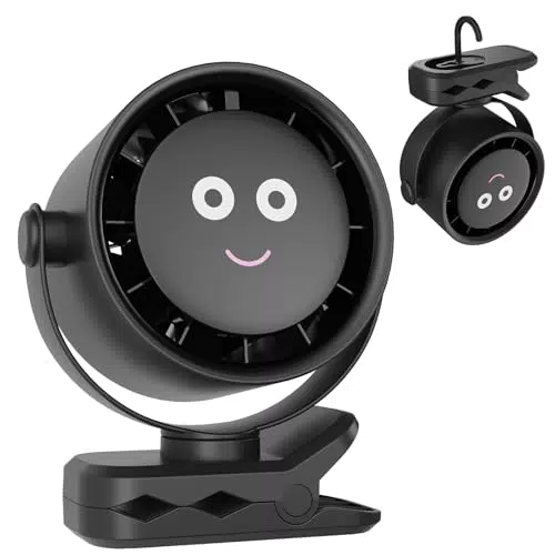 Ventilator Leise mit Clip - USB Tischventilatoren, 5 Geschwindigkeiten Tragbarer Mini Fans mit LED Display