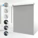 Verdunklungsrollo ohne Bohren Rollos für Fenster B45 x H170 cm Hellgrau Thermo Rollo Klemmfix Verdunkelungsrollo Seitenzugrollo Sicht-und Sonnenschutz Wandmontage