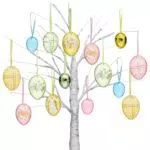 Victor's Workshop 26x Ostereier zum Aufhängen, farbige künstliche Ostereier mit schönen Mustern und Multi-Style für Osterdeko Osterstrauß Osterkörbchen Frühlingsdeko - transparente Ostereier