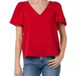 Vimathilde S/S V-Neck Flounce Top/Ka
