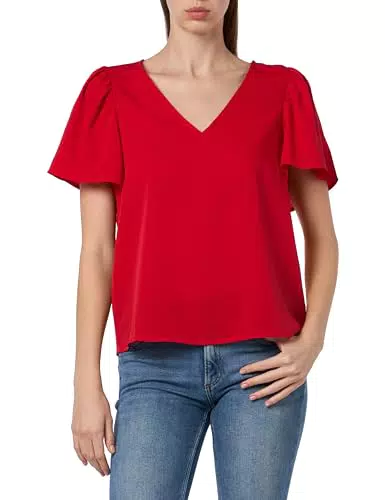 Vimathilde S/S V-Neck Flounce Top/Ka