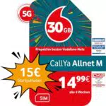 Vodafone Prepaid CallYa M, 30 GB, 15 EUR Startguthaben