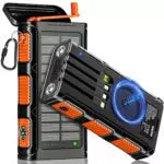 WASTDE Wireless Solar Powerbank 26800 mAh mit Handkurbel und 4 Kabeln