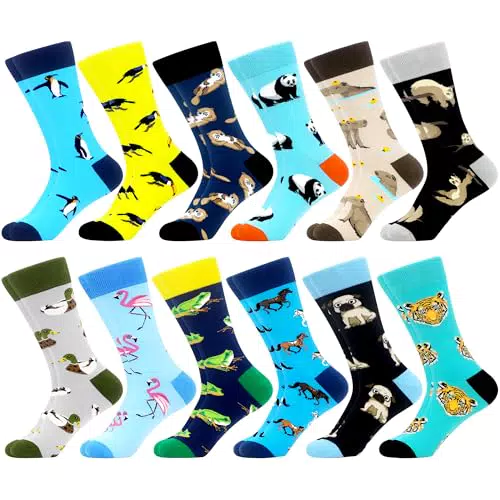 WeciBor Lustige Herren Socken – Bunte Regenbogen Muster für jeden Anlass