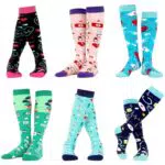WeciBor Damen Lustige Bunte Socken Gekämmte Neuheit Motive Kniestrümpfe