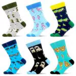 WeciBor Herren lustige Bunte Coole mit Geometrie Motiv Socken 6 Paar