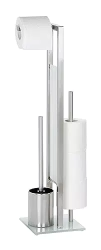 WENKO Stand WC-Garnitur Rivalta, mit integriertem Toilettenpapierhalter und WC-Bürstenhalter