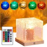 WIYETY Wave Lamp Mit Holzsockel, Quadrat Wasserwellen Lampe