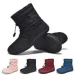 Wizshoe Kinder Barfußschuhe Mädchen Winter Schuhe Winterstiefel Jungen Wasserdicht Winterboots Winterschuhe Barfussschuhe Barfuss Schuhe Rutschfest Warm Gefüttert Schwarz 31