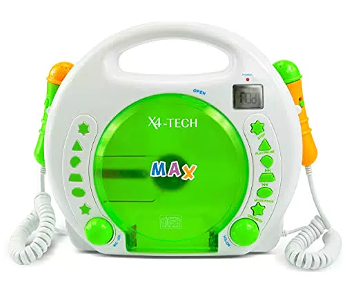 X4-TECH Kinder CD-Player Bobby Joey MP3 mit Akku und Netzteil