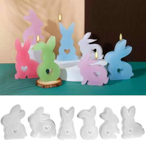 YAOZUP Silikonform Ostern, 6 Stück osterhase silikonform kerzenhalter