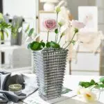 YBCPACK Rauchglas Vase 22cm Hoch - Blumenvase für Tulpen/Rosen