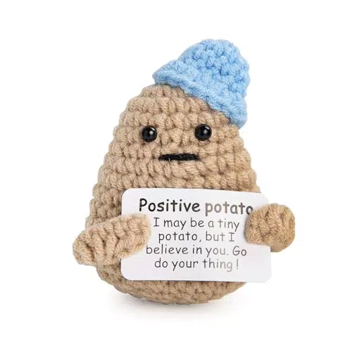 Yiruhe Mini Funny Positive Potato 7, 6 cm gestricktes Häkelspielzeug