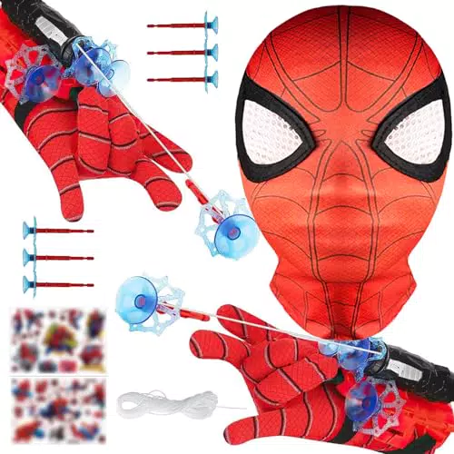 YKHSUAOU Super Spiderm Launcher, 2 Set Kids Spiderm Hero Handschuhe