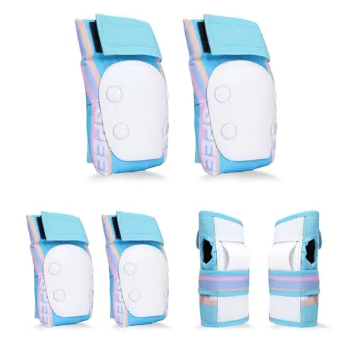YOOXARMOR Einstellbare Kinder Knieschützer Ellenbogenschützer Handgelenkschützer Set für 3-5-8 Jahre Jungen Mädchen Kinder Schutzausrüstung Set für Rollerskates