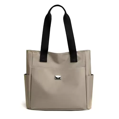 YXQSED Nylon Shopper Damen, Leicht Multi-Tasche Handtasche Wasserdicht Groß Umhängetasche Khaki