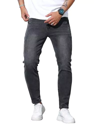 Zewool Herren leichte lässige Stretch Slim Fit Jeans Sommer Frühling extrem Bequeme Flex Denim-Hosen Eng anliegende Bleistift Skinny Jeans dünn leicht Basic