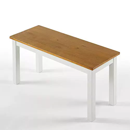 ZINUS Becky 92 cm lange Holzbank, Essbank aus Massivholz im Landhausstil