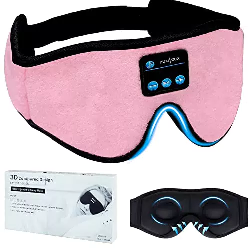 ZUXNZUX 3D Schlafmaske mit Bluetooth-Kopfhörer für Reisen und Yoga
