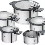 ZWILLING Simplify Edelstahl-Kochtopfset, 5-teilig, Mit integriertem Sieb im Deckel