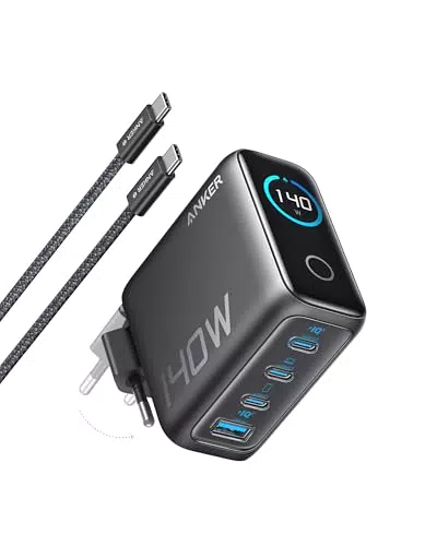 140W USB-C Ladegerät, Anker Laptop Ladegerät, 4-Port Multi-Geräte Schnellladeleistung